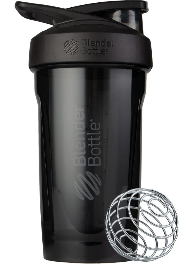 Blender Bottle Strada Shaker Cup Perfect For Protein Shakes And Pre Workout, 24-Ounce, Black